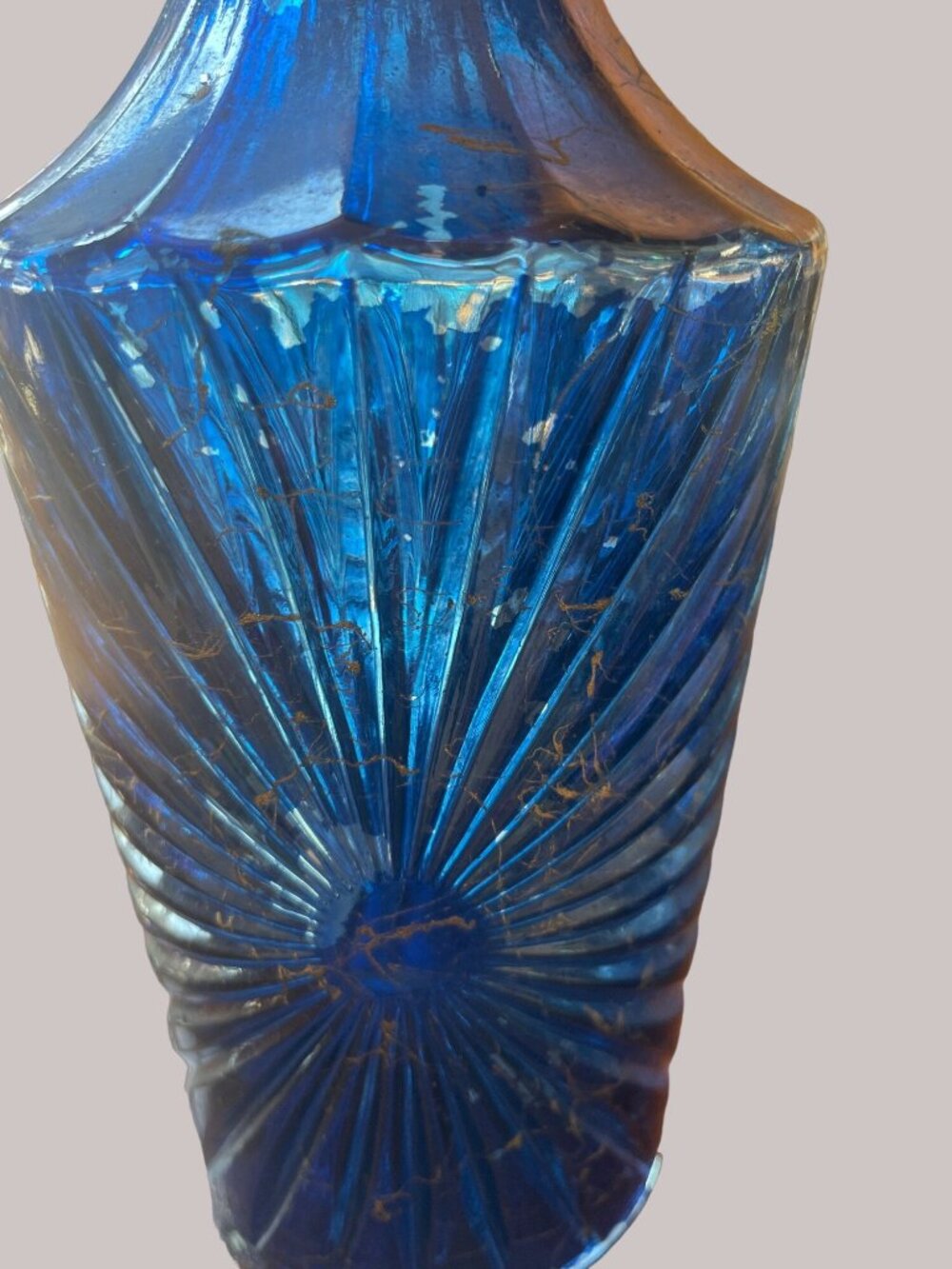 Imported McGill Canadian Whiskey 2 Cobalt Blue Decanters Bottled by James B Beam - Picture 6 of 10